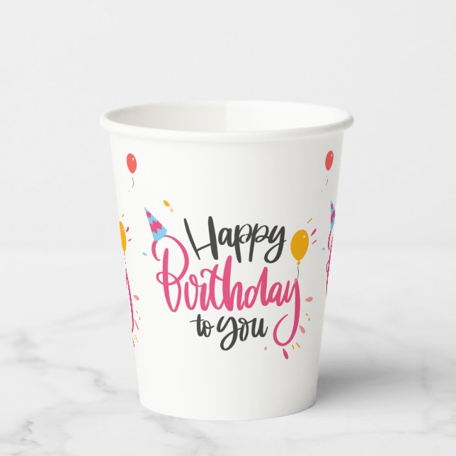 Vasos De Papel Felices Copas de Papel Temáticas de Cumpleaños