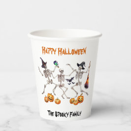 Vasos De Papel Felices esqueletos de baile de Halloween