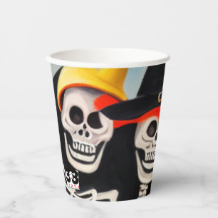Vasos De Papel Felices esqueletos de Halloween