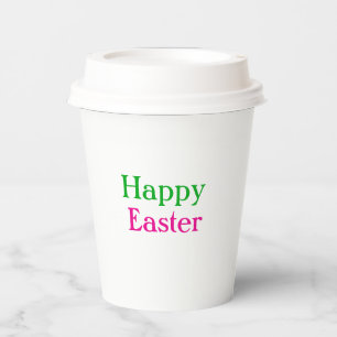 Vasos De Papel Felices pascuas los niños de color verde rosa añad