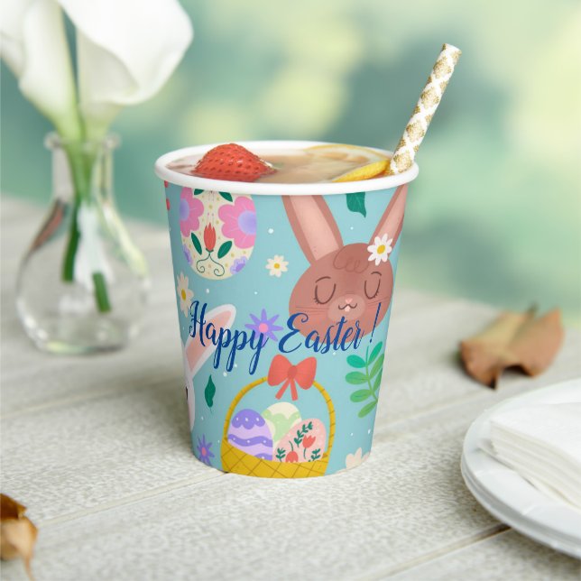 Vasos De Papel Felices Personalizares de Pascua (in situ)