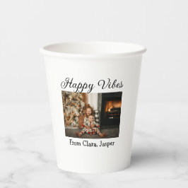 Vasos De Papel Felices vibraciones niños Navidades familiares Inv