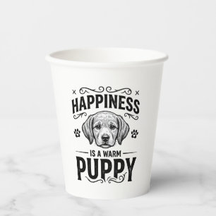 Vasos De Papel Felicidad Es Un Cachorro Caliente Diseño De Camise