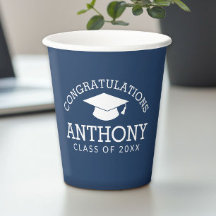 Vasos De Papel Felicidades Graduado Fiesta de Graduación Clase de