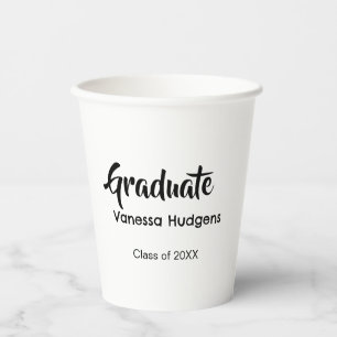 Vasos De Papel Felicidades graduado nombre fecha año clase univer