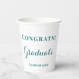 Vasos De Papel Felicitaciones a la Celebración de Graduados Verde
