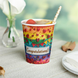 Vasos De Papel Felicitaciones Arte Digital