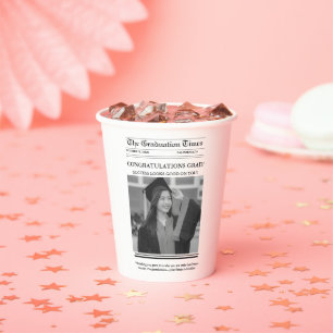 Vasos De Papel Felicitaciones en el Periódico de Graduación Moder
