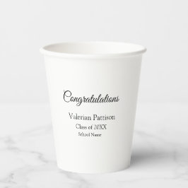 Vasos De Papel Felicitaciones graduado agregar nombre de escuela 