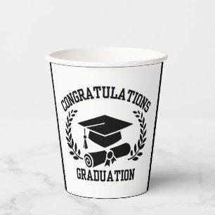 Vasos De Papel Felicitaciones Por Las Copas De Papel De Graduació
