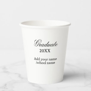 Vasos De Papel Felicitaciones simples de graduación minimalistas