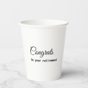 Vasos De Papel Felicitaciones simples mínimas de jubilación agreg