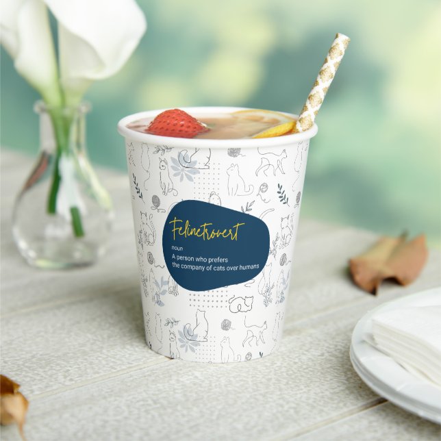 Vasos De Papel Felinetrovert para los amantes del gato en un (in situ)