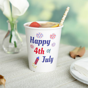 Vasos De Papel Feliz 4 De Julio