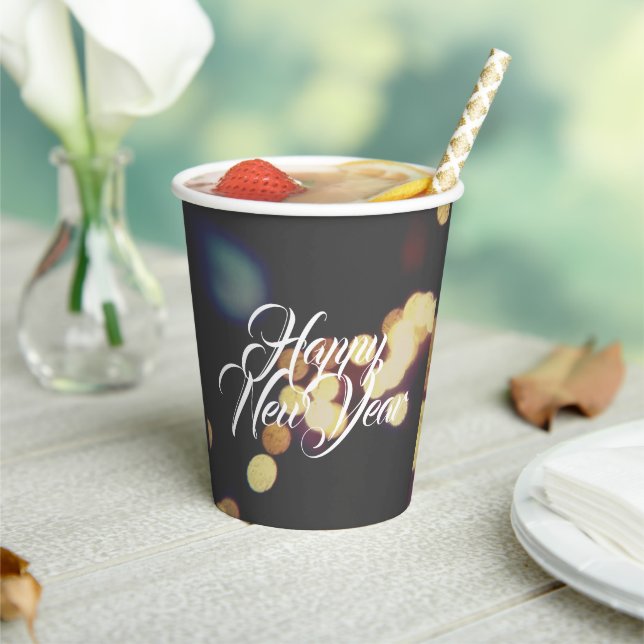 Vasos De Papel Feliz Año Nuevo (in situ)