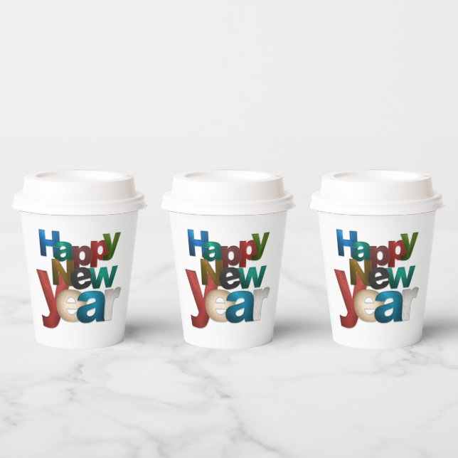 Vasos De Papel Feliz Año Nuevo (Multi)