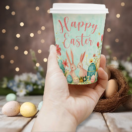 Vasos De Papel Feliz Año Pascua