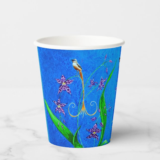 Vasos De Papel Feliz ave orquídea hawaiana (Anverso)