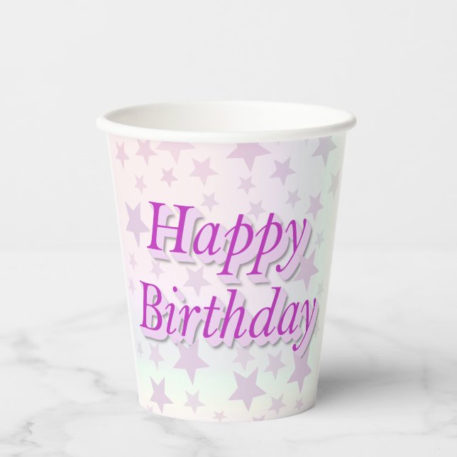Vasos De Papel ¡Feliz cumpleaños! (Anverso)