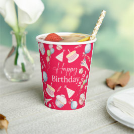 Vasos De Papel Feliz cumpleaños