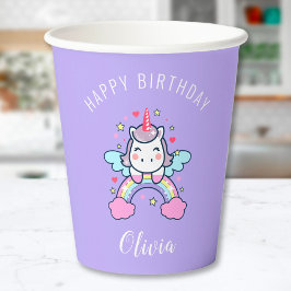 Vasos De Papel Feliz cumpleaños a Personalizado de texto con unic