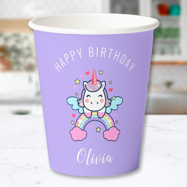 Vasos De Papel Feliz cumpleaños a Personalizado de texto con unic (Subido por el creador)