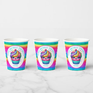 Vasos De Papel Feliz cumpleaños chicas de cupcake fiesta agregar 