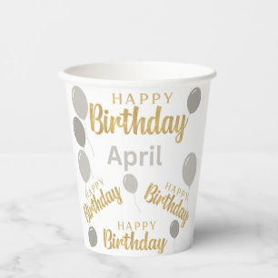 Vasos De Papel Feliz cumpleaños, cumpleaños, cumpleaños, cumpleañ