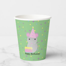 Vasos De Papel Feliz cumpleaños Fiesta Mouse
