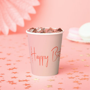 Vasos De Papel Feliz Cumpleaños Hermoso
