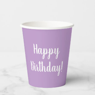 Vasos De Papel Feliz cumpleaños Lilac Purple Birthday Party
