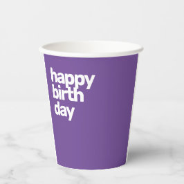 Vasos De Papel Feliz cumpleaños, mínimo, simple y moderno fiesta