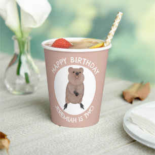 Vasos De Papel Feliz cumpleaños personalizado personalizado de qu