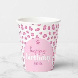 Vasos De Papel Feliz cumpleaños rosado de Chica salvaje personali
