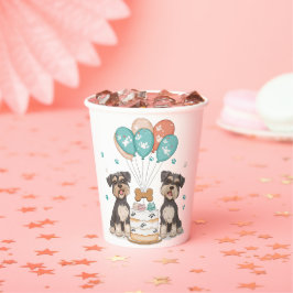 Vasos De Papel Feliz cumpleaños Schnauzer Dogs