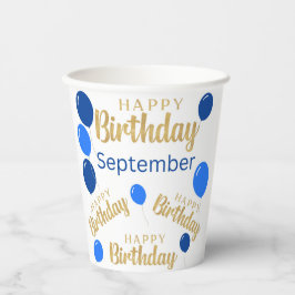 Vasos De Papel Feliz cumpleaños Septiembre Cumpleaños Copa de Pap