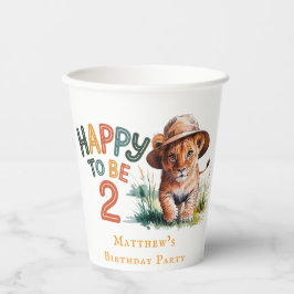 Vasos De Papel Feliz De Ser Dos Fiestas De Cumpleaños De La Cub D