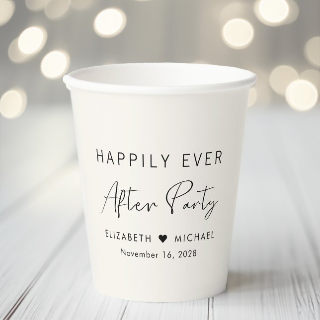 Vasos De Papel Feliz desde la recepción de la boda crema Fiesta (Subido por el creador)