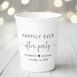 Vasos De Papel Feliz desde la recepción de la boda Fiesta