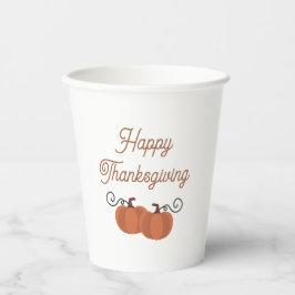 Vasos De Papel Feliz Día de Acción de Gracias Calabaza Otoño