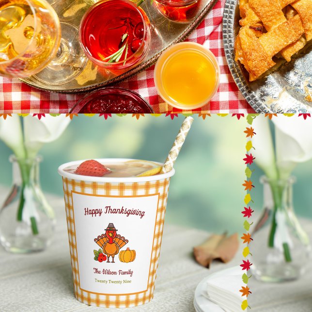 Vasos De Papel Feliz Día de Acción de Gracias Turquía Calabaza Am (Subido por el creador)