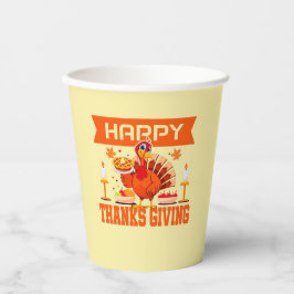 Vasos De Papel Feliz Día de Acción de Gracias Turquía con pie