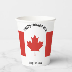 Vasos De Papel Feliz Día de Canadá 1 de julio Fiesta