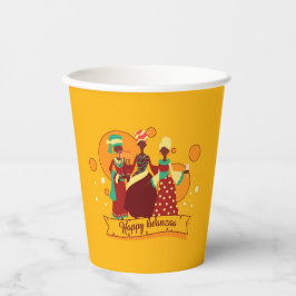 Vasos De Papel Feliz Día de Kwanzaa 3 Damas