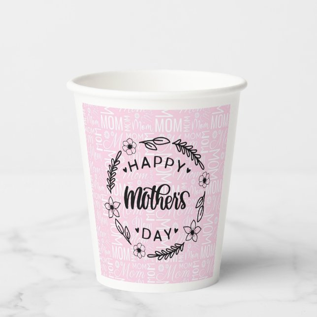 Vasos De Papel Feliz Día de la Madre (Anverso)