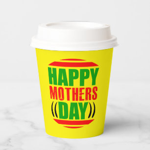 Vasos De Papel Feliz Día de la Madre-13335