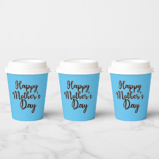 Vasos De Papel Feliz Día de la Madre Azul
