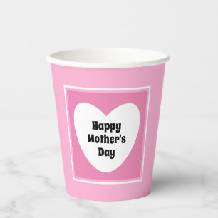 Vasos De Papel Feliz Día de la Madre Elegante Rosa de Luz