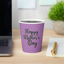 Vasos De Papel Feliz Día de la Madre Púrpura