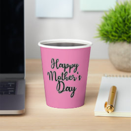 Vasos De Papel Feliz Día de la Madre Rosa